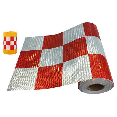 Buy Anti-collision bucket red and white Lattice reflective film for road night traffic barriers online manufacture