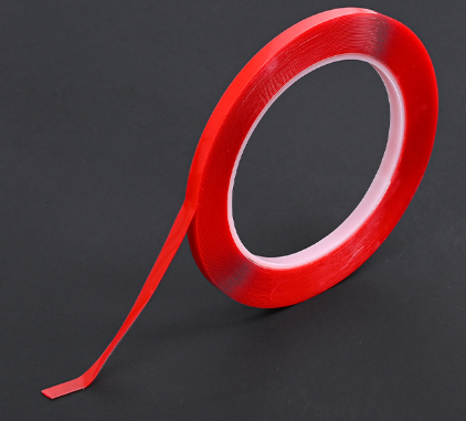 Clear Acrylic Double Sided Tape with Red Liner, Super Strong Viscous Nano Adhesive Tape, Industrial Grade Waterproof Tape for Metal, Glass, Plastic, Wood