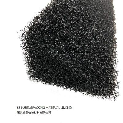 Black RoHS Open Cell Foam Filter Material , 10 PPI Reticulated Polyurethane Foam Sheet